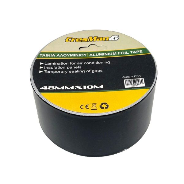 Ταινία αλουμινίου CRESMAN μαύρη 48mm x 10m