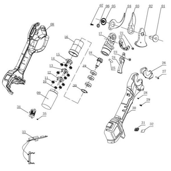 Ανταλλακτικό protech-299s No  10 11 12 13 14 15 16 (μειωτήρας σετ) AND για protech-250